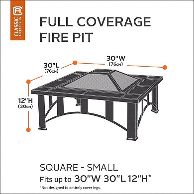 Classic Accessories Ravenna Small Square Fire Pit Cover Full Coverage