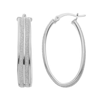 Sterling Silver Oval Hoop Earrings