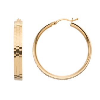 Sterling Silver Hammered Hoop Earrings