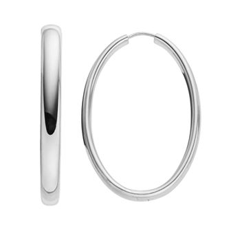 Sterling Silver Oval Hoop Earrings