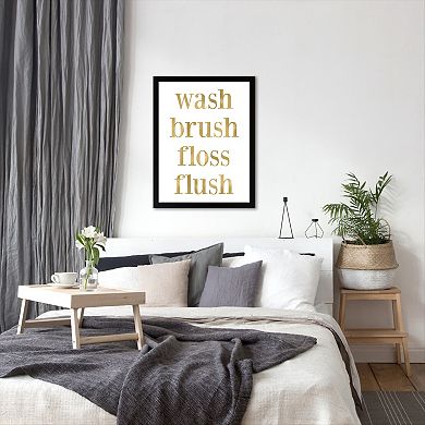 Americanflat "Wash, Brush, Floss" Framed Wall Art
