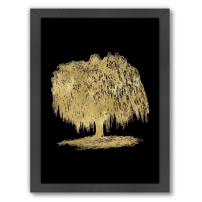 Americanflat Weeping Willow Tree Framed Wall Art, Black, Medium