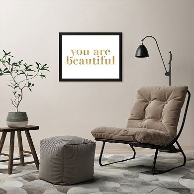 Americanflat "You Are Beautiful" Framed Wall Art