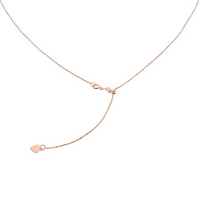 10k Gold Adjustable Box Chain Necklace - 22 in.