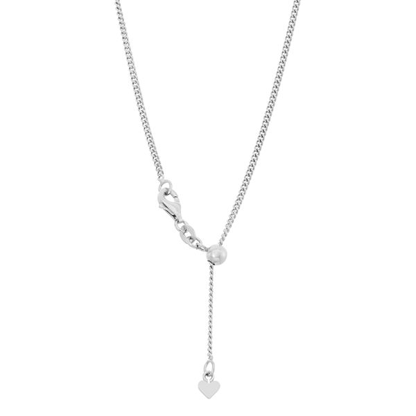 Sterling Silver Adjustable Curb Chain Necklace