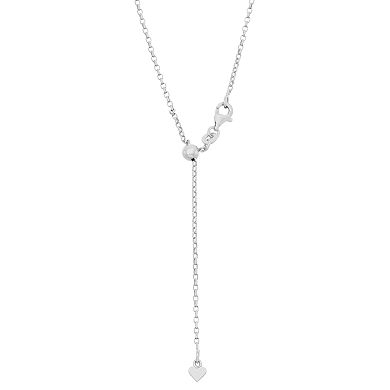Sterling Silver Adjustable Rolo Chain Necklace