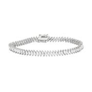 Sterling Silver Lab-Created White Sapphire Tennis Bracelet