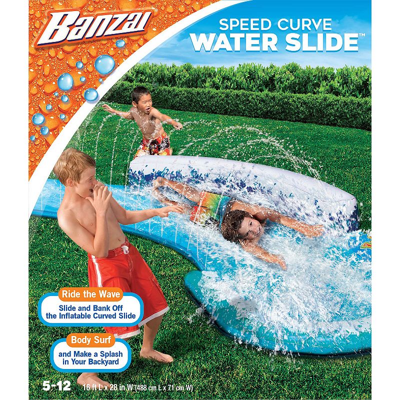 76611701 Banzai Speed Curve Water Slide, Multicolor sku 76611701