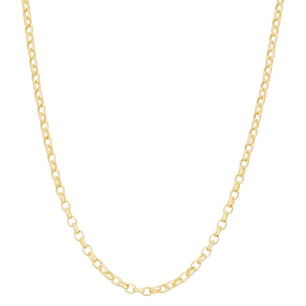 14k Gold Over Silver Adjustable Rolo Chain Necklace