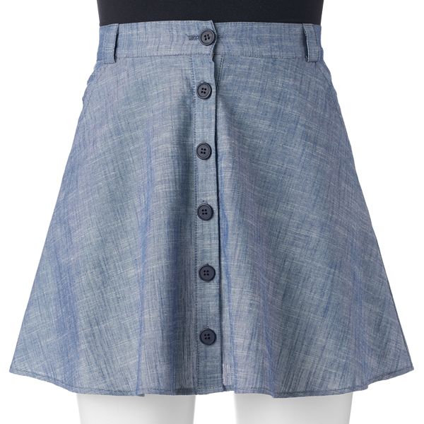 Juniors' Joe B Button-Front Skirt