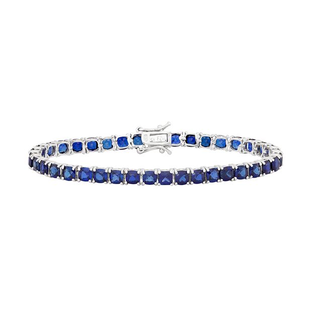 Lab-Created Sapphires Sterling Silver Bracelet