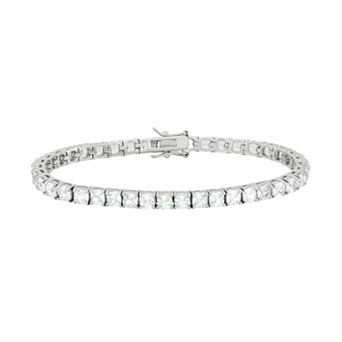 Designs by Gioelli Sterling Silver Lab-Created White Sapphire Tennis Bracelet
