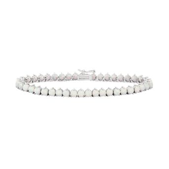 Designs by Gioelli Sterling Silver Lab-Created Opal Tennis Bracelet