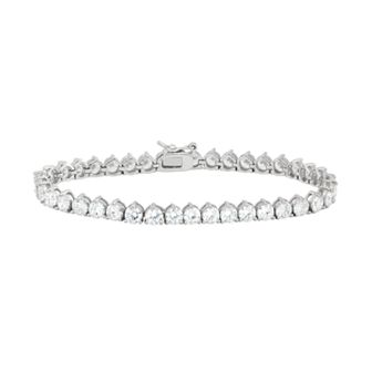 Designs by Gioelli Sterling Silver Lab-Created White Sapphire Tennis Bracelet