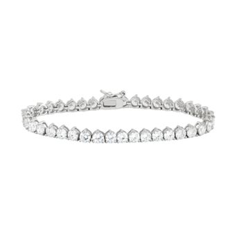 Designs by Gioelli Sterling Silver Lab-Created White Sapphire Tennis Bracelet