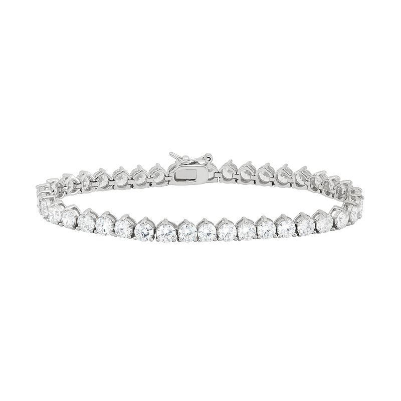 Sterling Silver Lab-Created White Sapphire Tennis Bracelet, Womens, Size: