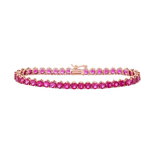 Details about   11.5CT Oval Cut Pink Ruby 14K Yellow Gold Over Women's Pretty Tennis Bracelet 