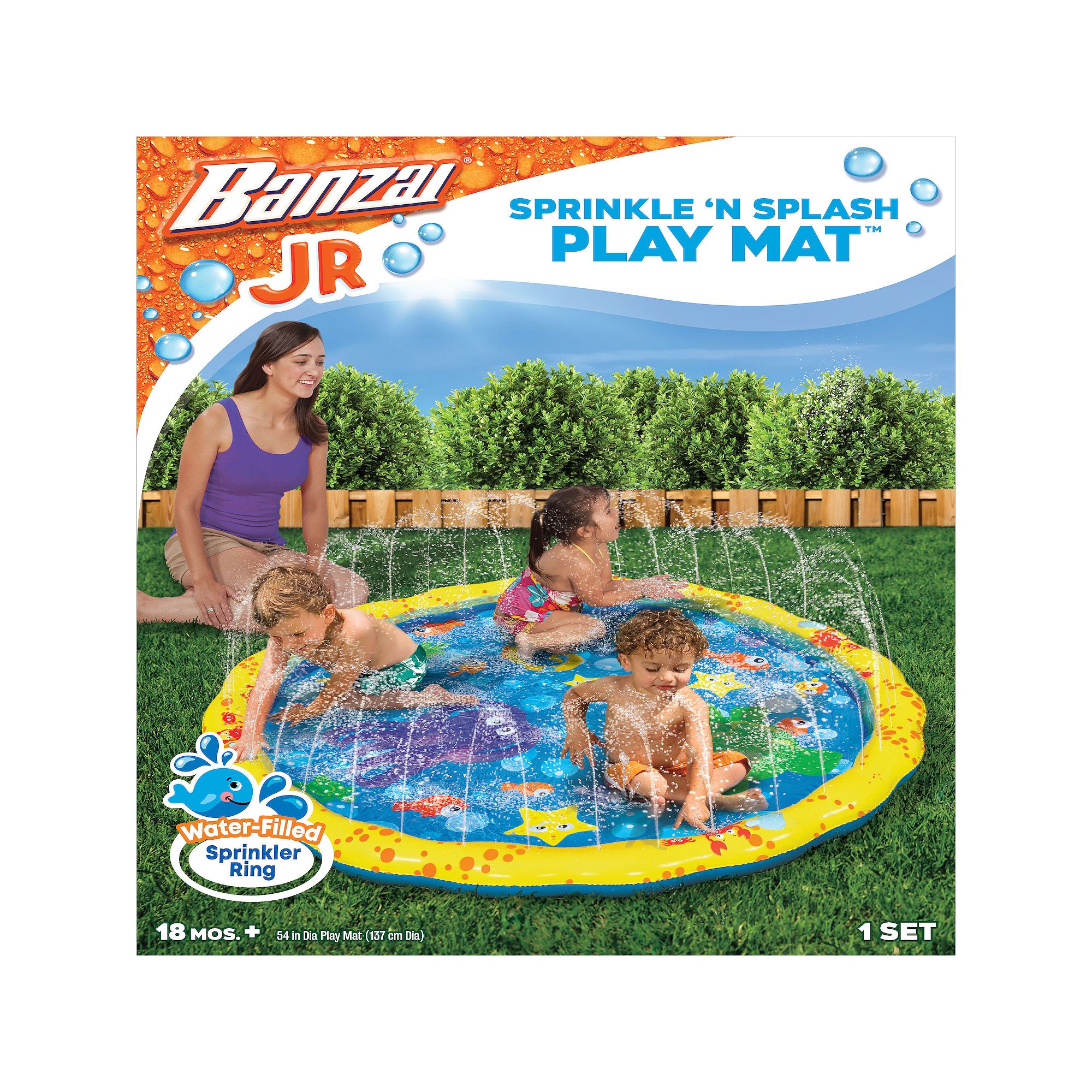 Banzai Jr. Sprinkle N Splash 54 Play Mat, Multicolor