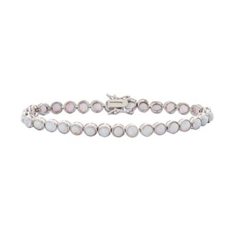 Designs by Gioelli Sterling Silver Lab-Created Opal Tennis Bracelet