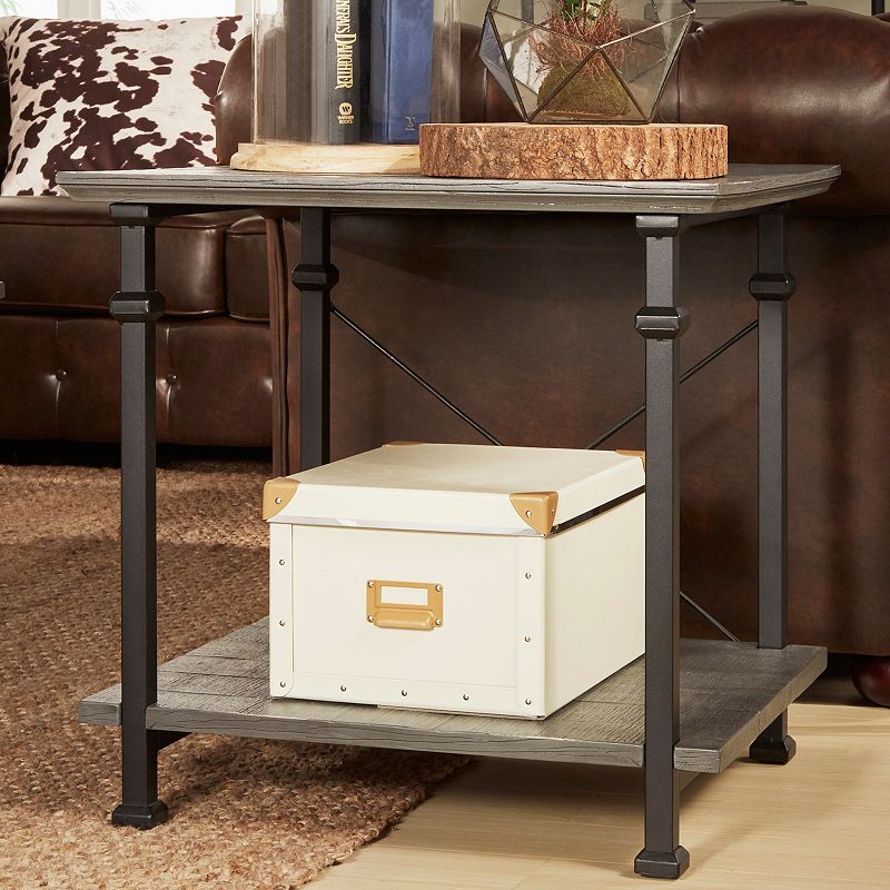 HomeVance Derry End Table, Grey