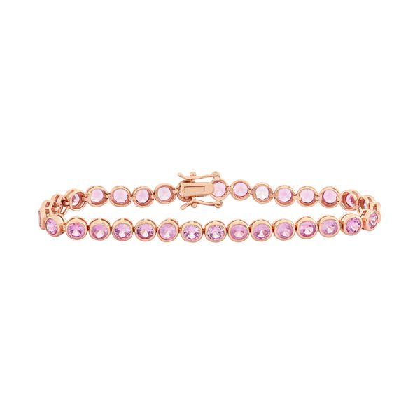 14K GOLD DIAMOND AND PINK SAPPHIRE MEDIUM RENA TENNIS BRACELET