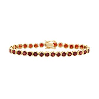 Designs by Gioelli 14k Gold Over Silver Garnet Tennis Bracelet