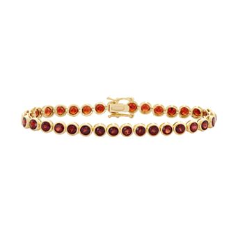 Designs by Gioelli 14k Gold Over Silver Garnet Tennis Bracelet
