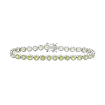 Designs by Gioelli Sterling Silver Peridot Tennis Bracelet