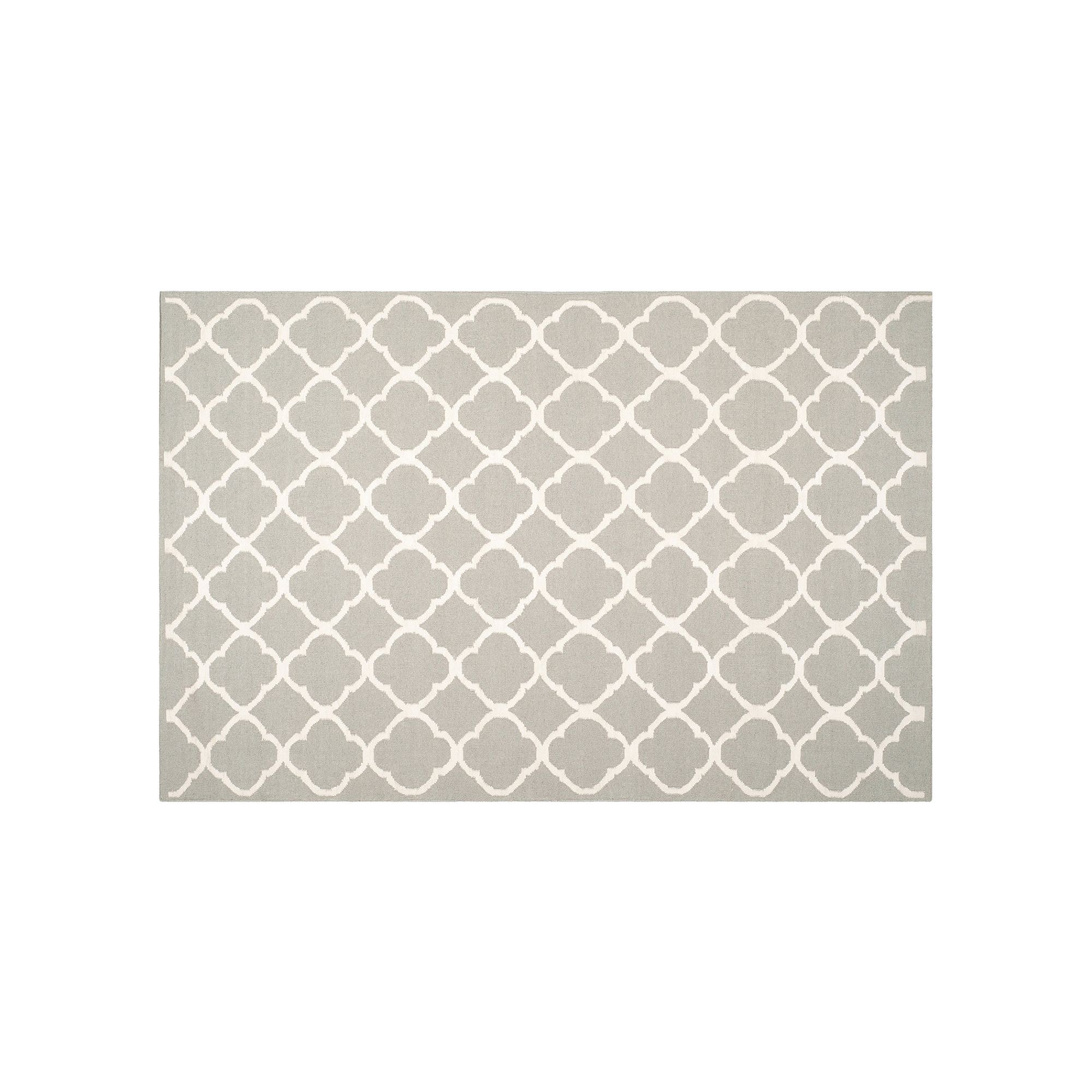Safavieh Dhurries Elegant Quatrefoil Handwoven Flatweave Wool Rug, Gray Ivo