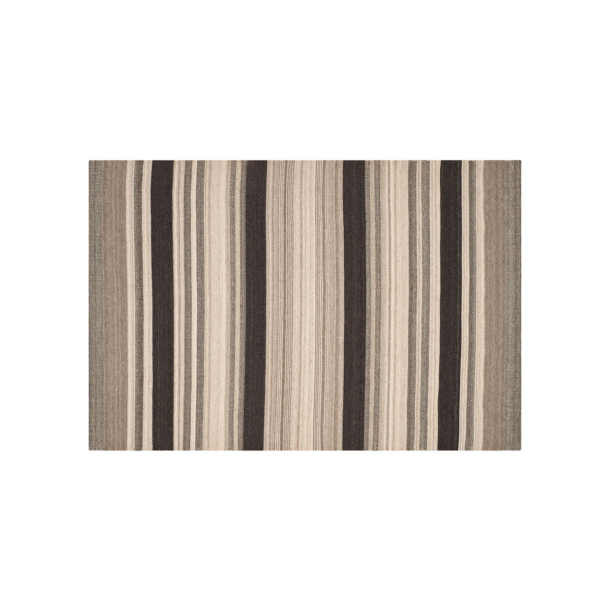 Safavieh Dhurries Bold Stripe Handwoven Flatweave Wool Rug, Natural Black