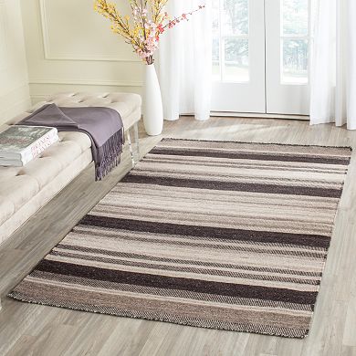 Safavieh Dhurries Bold Stripe Handwoven Flatweave Wool Rug