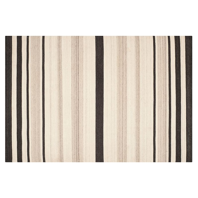 Safavieh Dhurries Stripe Handwoven Flatweave Wool Rug, Beige, 8X10 Ft