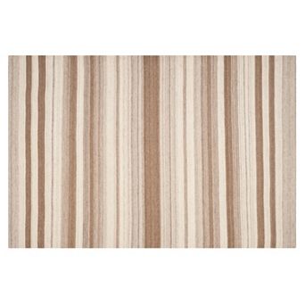 Safavieh Dhurries Neutral Stripe Handwoven Flatweave Wool Rug