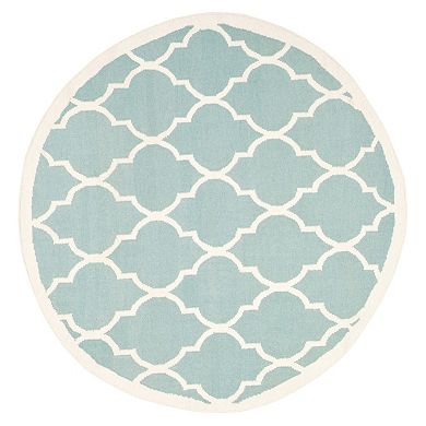 Safavieh Dhurries Minimalist Quatrefoil Handwoven Flatweave Wool Rug