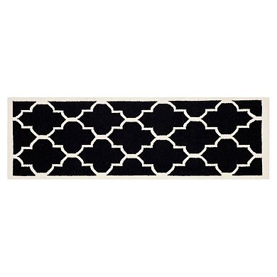 Safavieh Dhurries Minimalist Quatrefoil Handwoven Flatweave Wool Rug