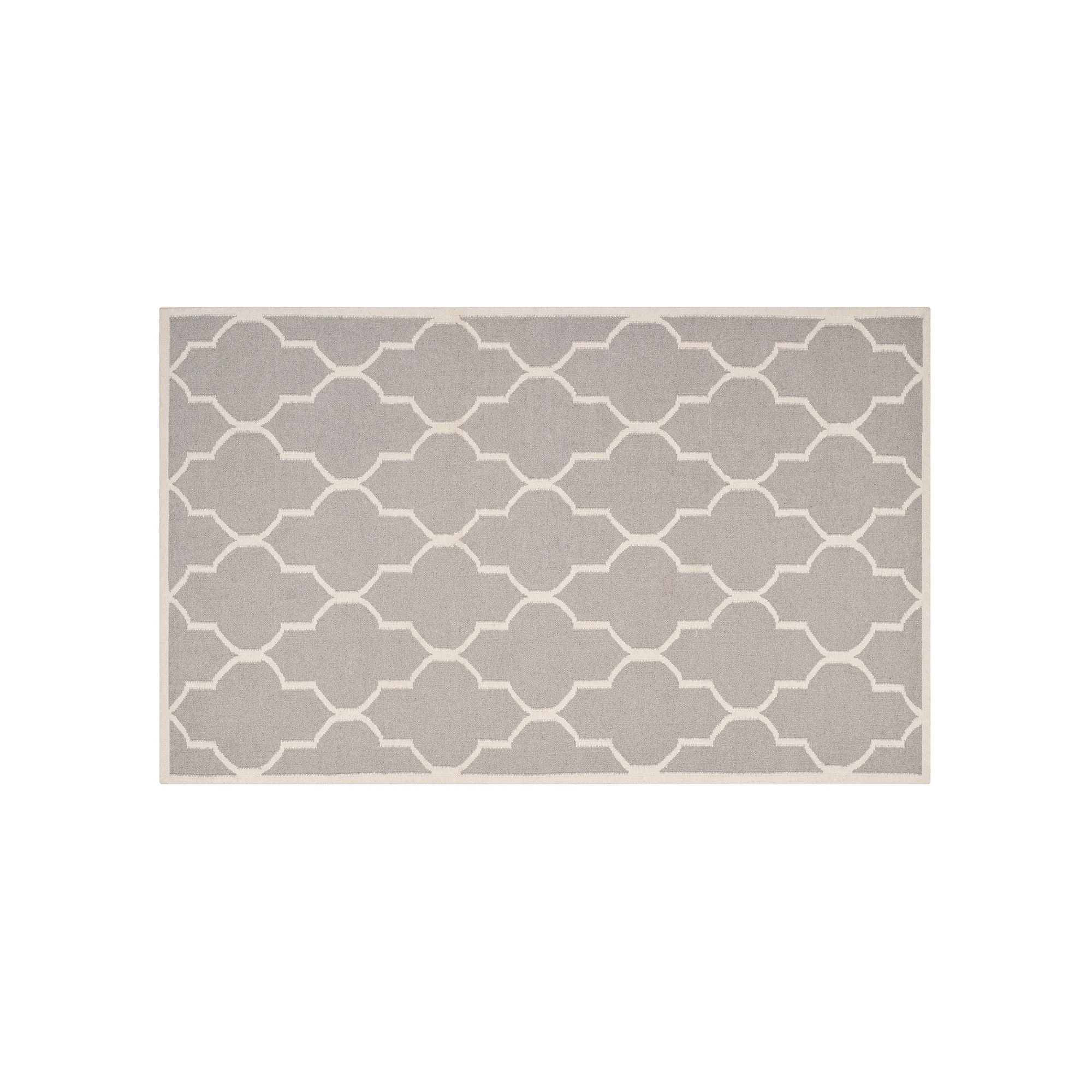 Safavieh Dhurries Minimalist Quatrefoil Handwoven Flatweave Wool Rug, Dark 