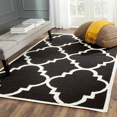 Safavieh Dhurries Tiled Quatrefoil Handwoven Flatweave Wool Rug