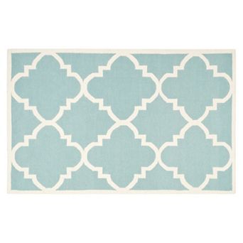 Safavieh Dhurries Tiled Quatrefoil Handwoven Flatweave Wool Rug
