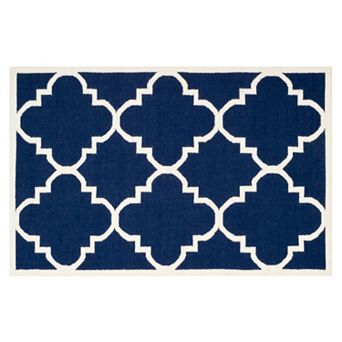 Safavieh Dhurries Tiled Quatrefoil Handwoven Flatweave Wool Rug