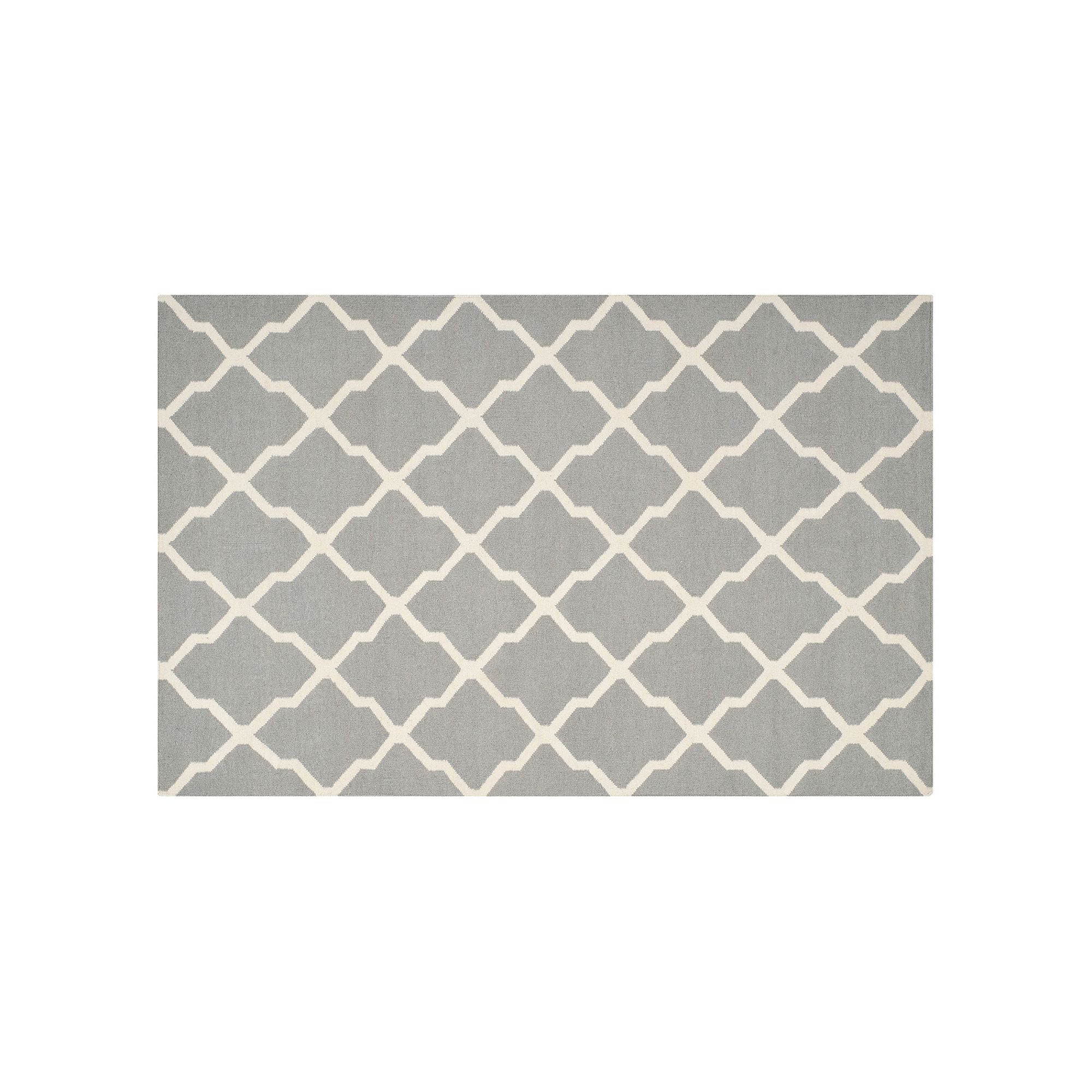 Safavieh Dhurries Trellis Quatrefoil Handwoven Flatweave Wool Rug, Gray Ivo