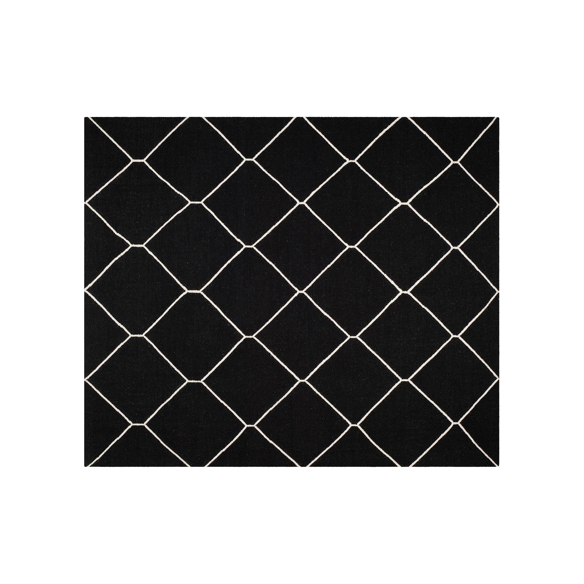 Safavieh Dhurries Netting Handwoven Flatweave Wool Rug, Black Ivory