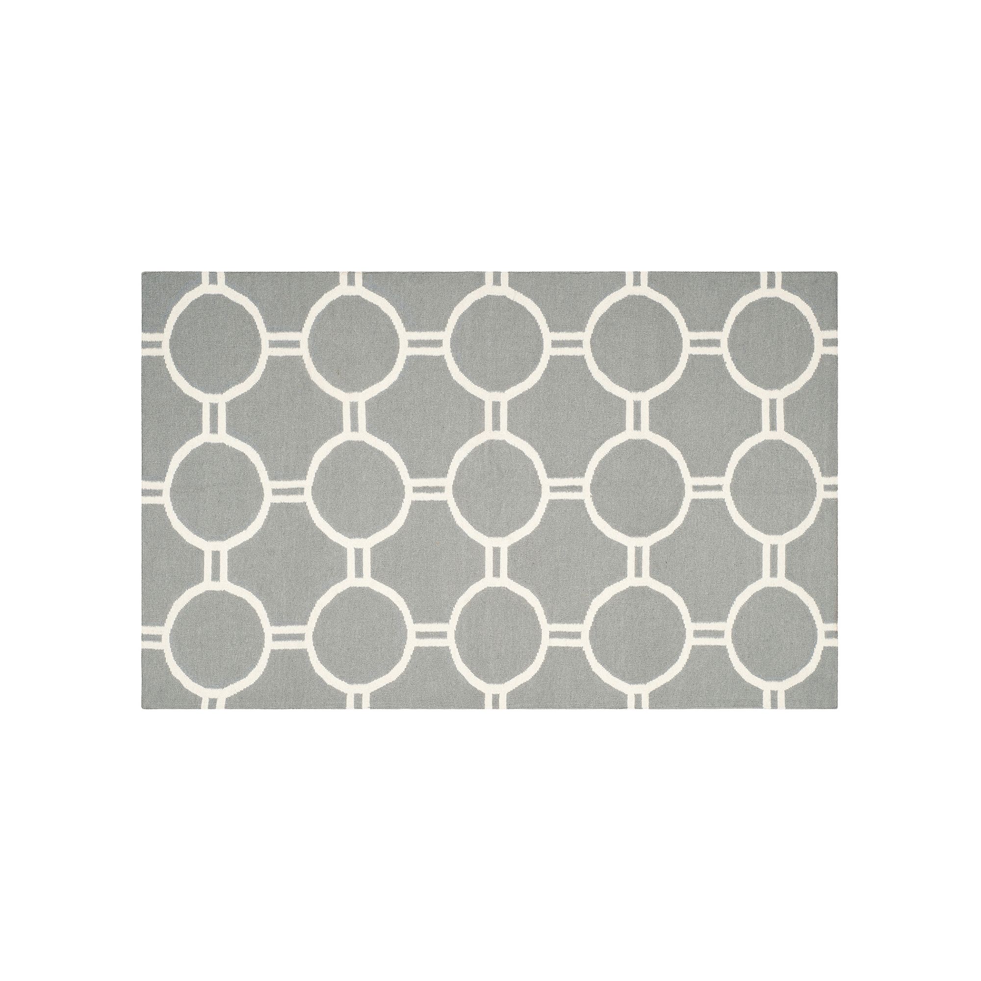 Safavieh Dhurries Roundlink Handwoven Flatweave Wool Rug, Gray Ivory