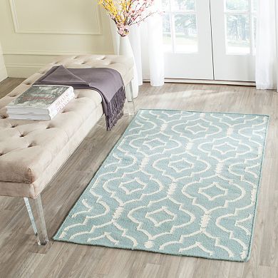 Safavieh Dhurries Intricate Quatrefoil Handwoven Flatweave Wool Rug