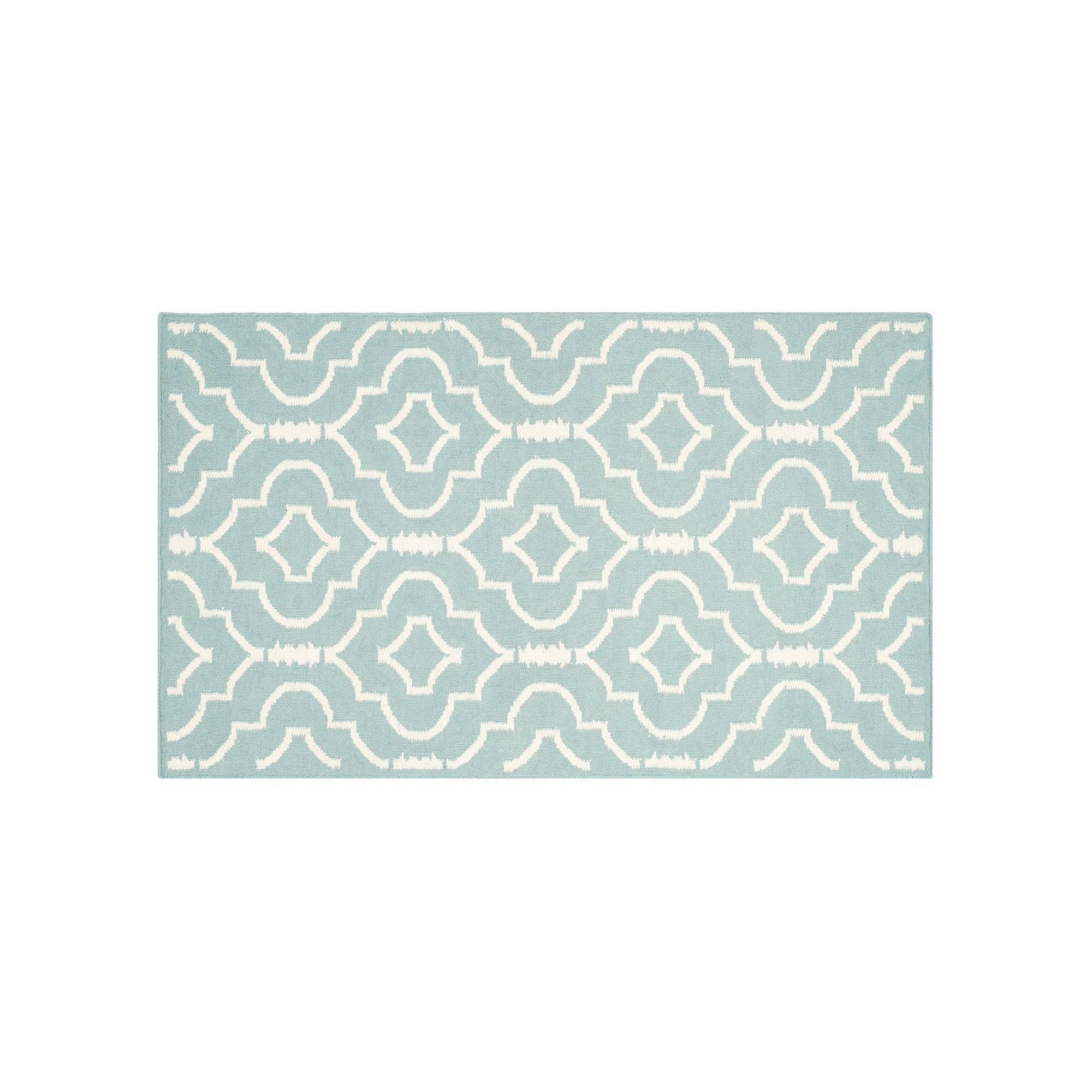 Safavieh Dhurries Intricate Quatrefoil Handwoven Flatweave Wool Rug, Light 
