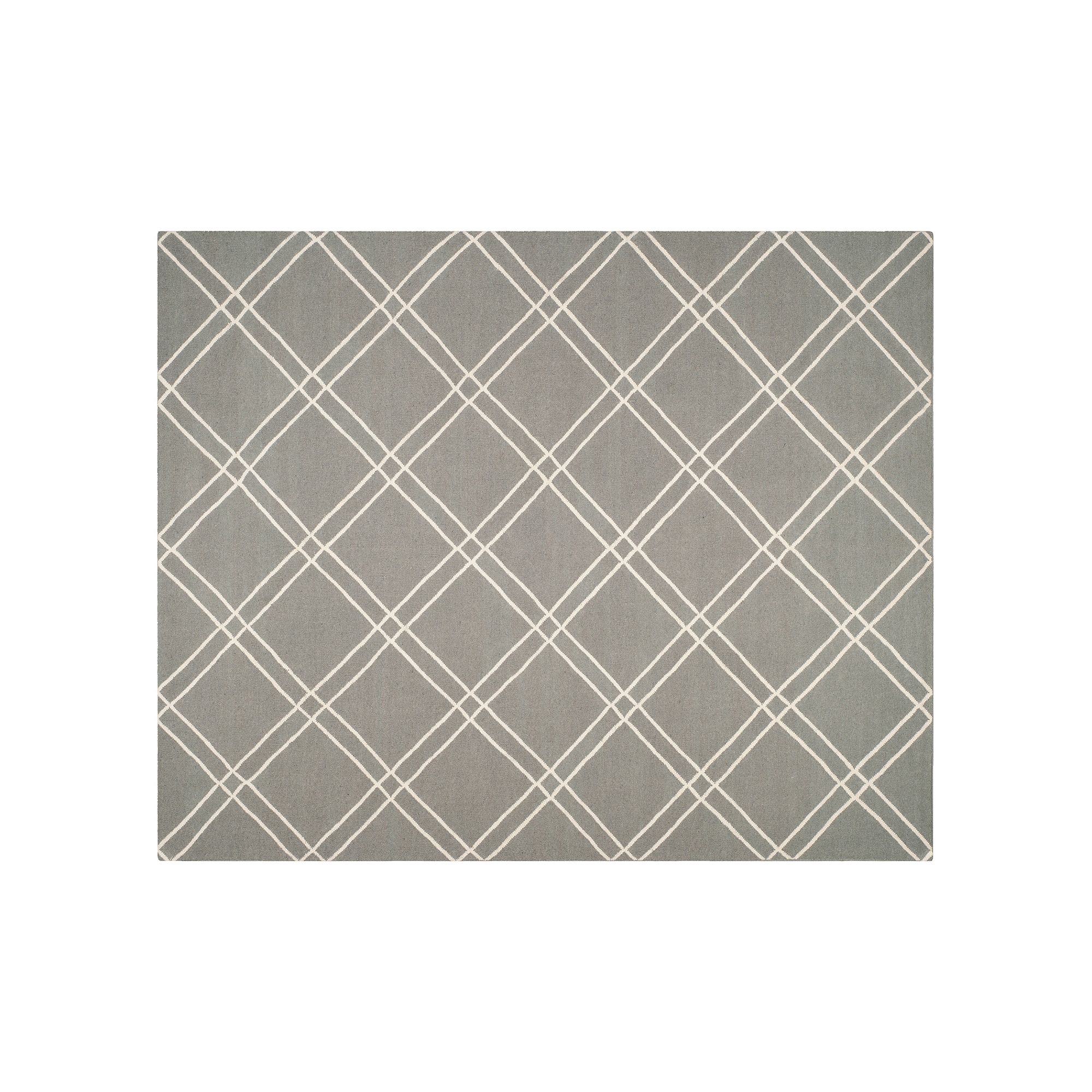 Safavieh Dhurries Crossnet Handwoven Flatweave Wool Rug, Gray Ivory