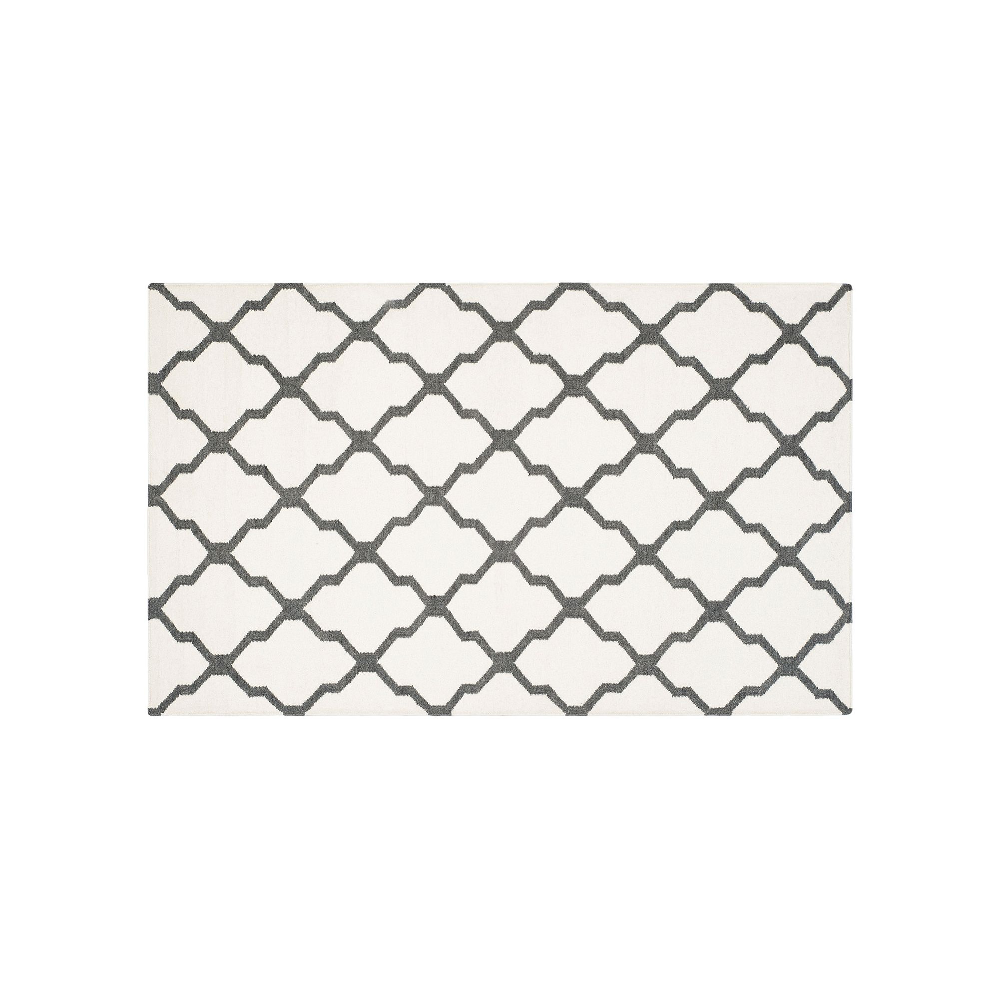 Safavieh Dhurries Decorative Quatrefoil Handwoven Flatweave Wool Rug, Ivory