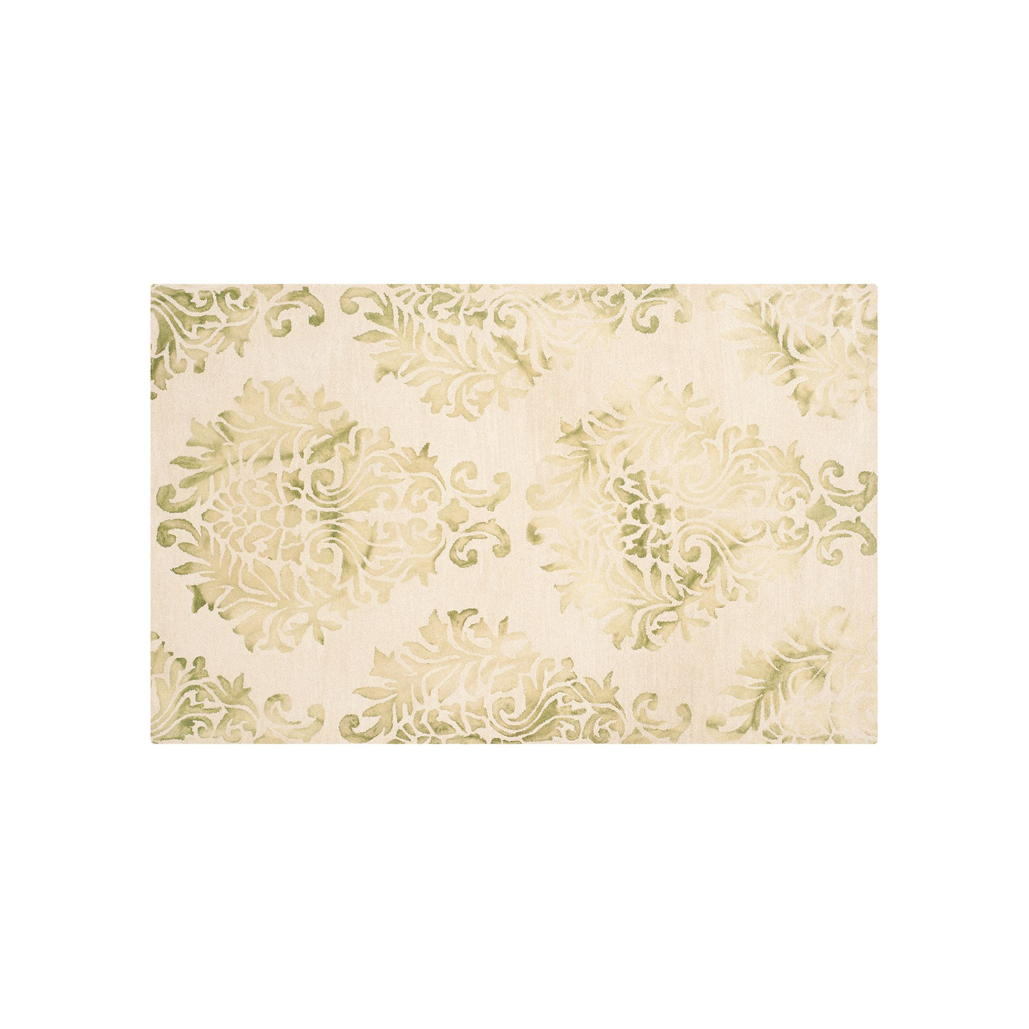 Safavieh Dylan Damask Dip-Dyed Wool Rug, Beige Green