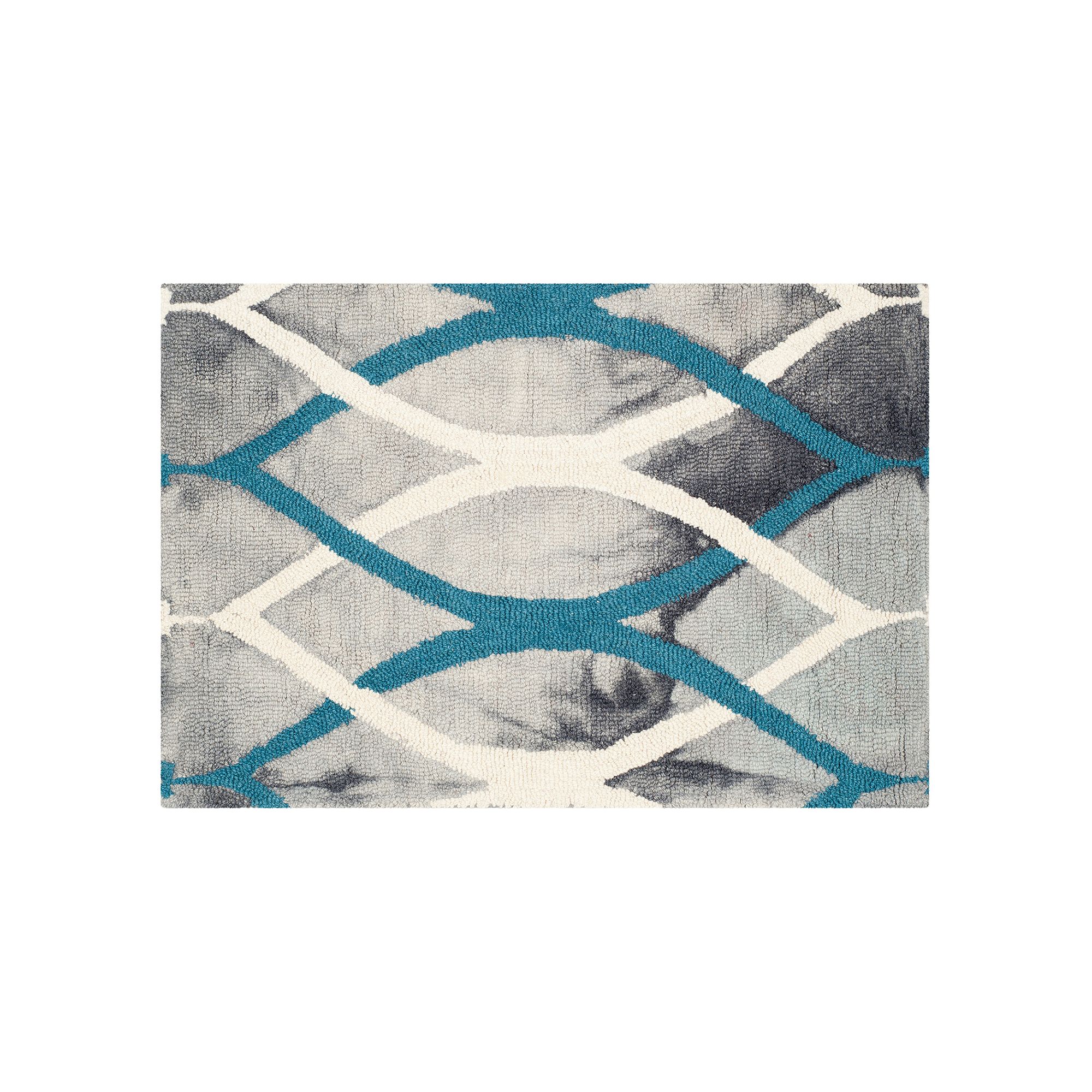 Safavieh Haven Geometric Dip-Dyed Wool Rug, Gray Ivory Blue