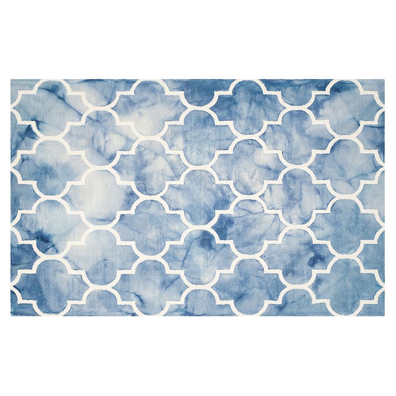 Safavieh Ravi Quatrefoil Dip-Dyed Wool Rug, Multicolor, 7Ft Rnd