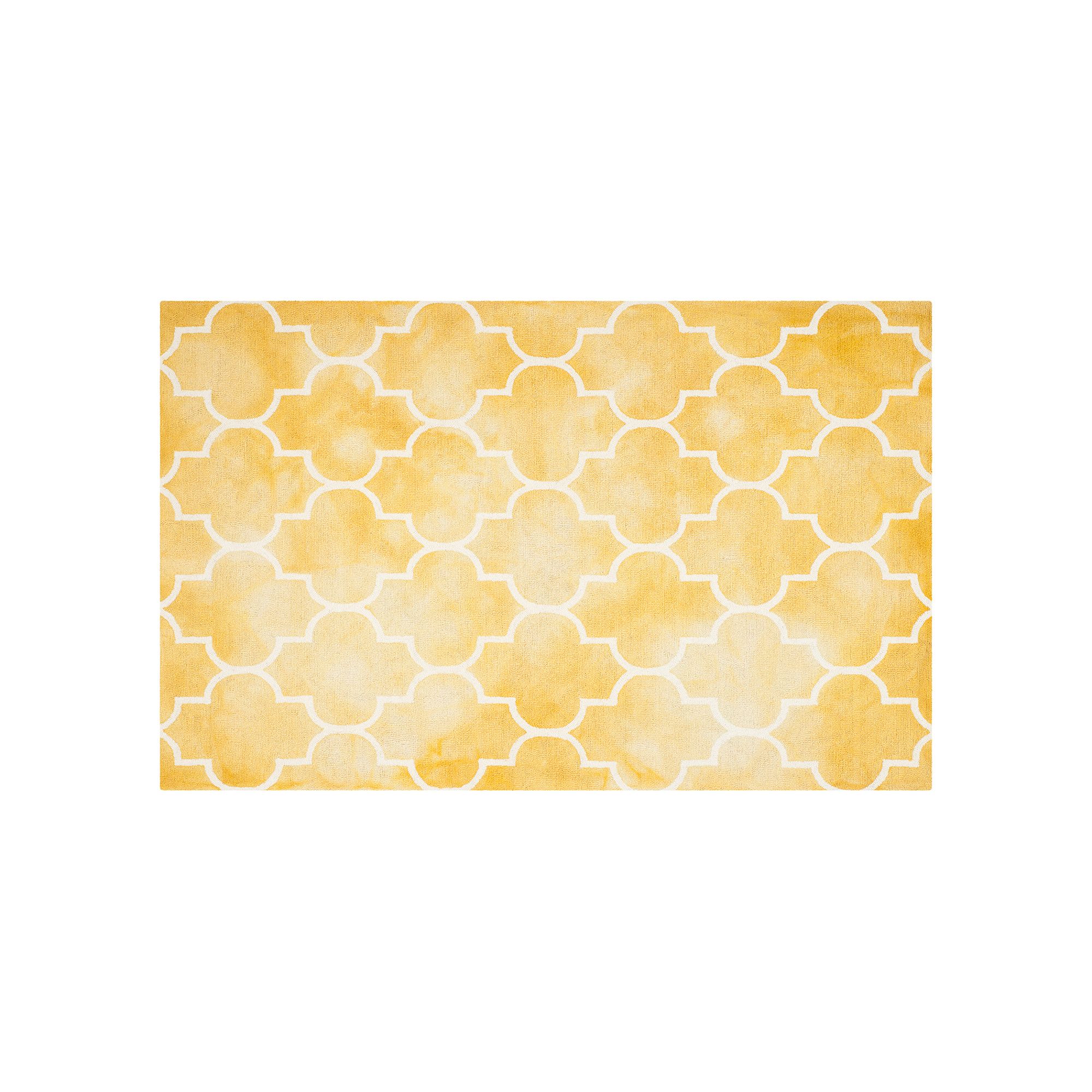 Safavieh Ravi Quatrefoil Dip-Dyed Wool Rug, Gold Ivory